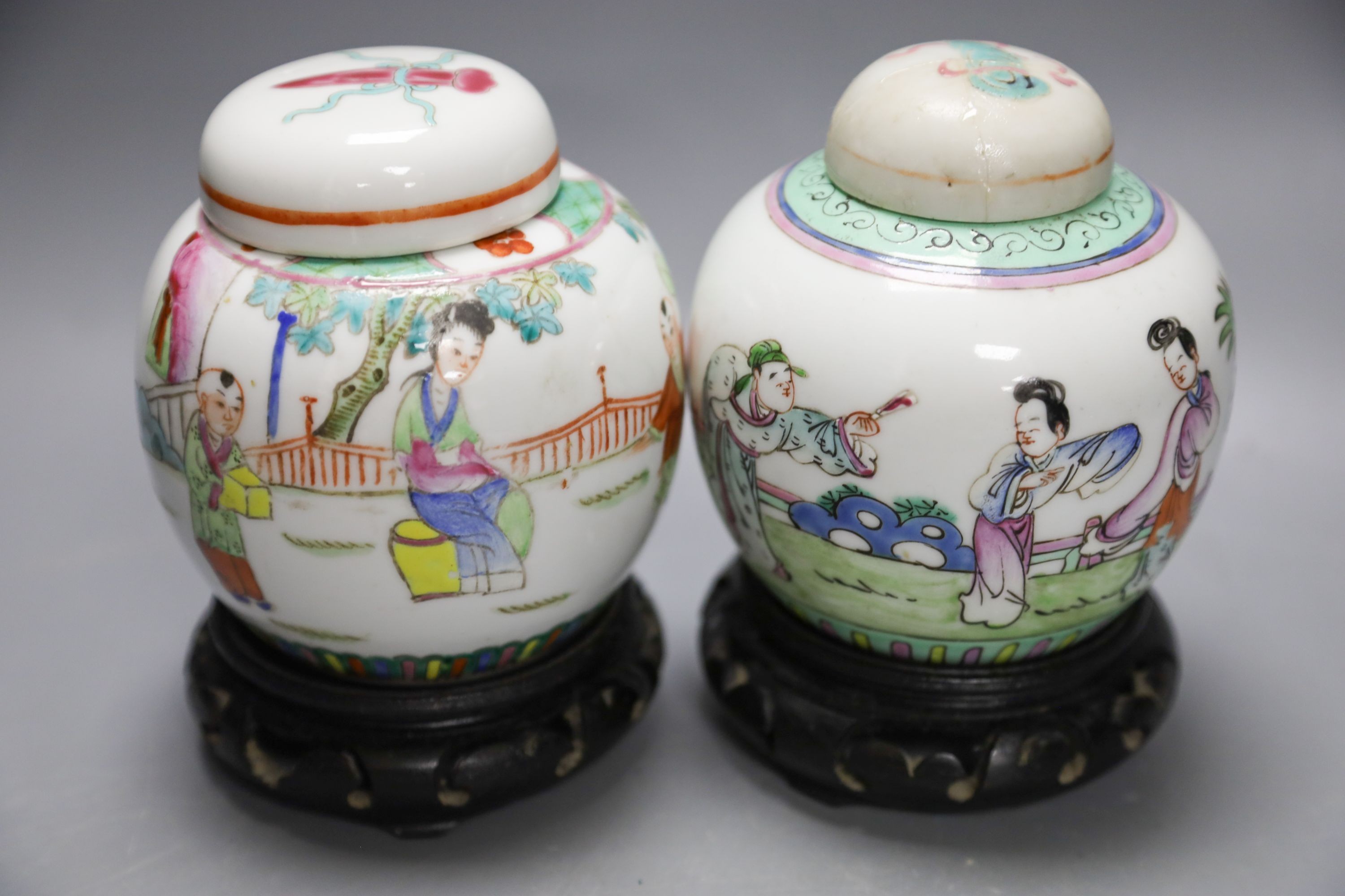 A Satsuma vase and miniature teapot, Chinese porcelain peacock, a glass model of Chinese cabbage and two jars